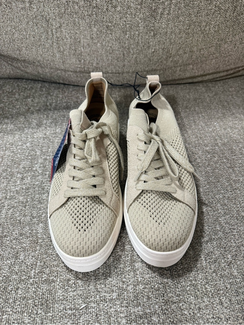 White Mountain Women's Knit Sneakers in Light Taupe